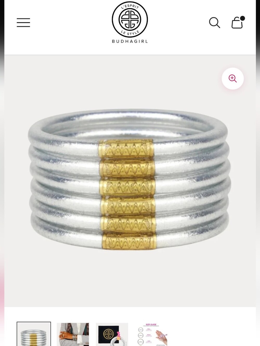 Budhagirl Silver and Gold Stacked Tube Bracelet